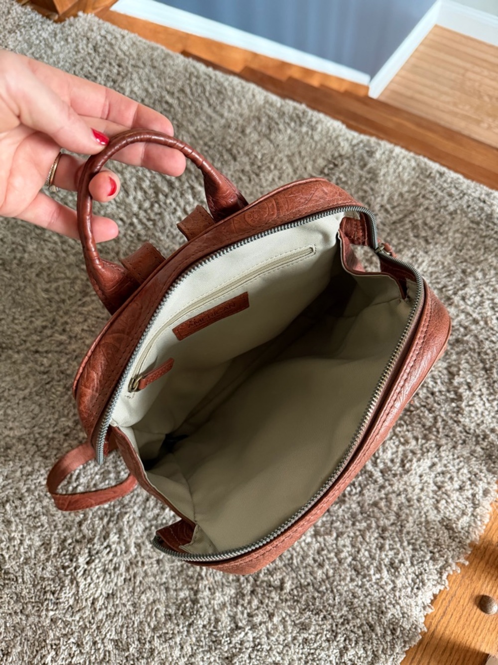 Embossed Leather Backpack - Picture 4 of 4